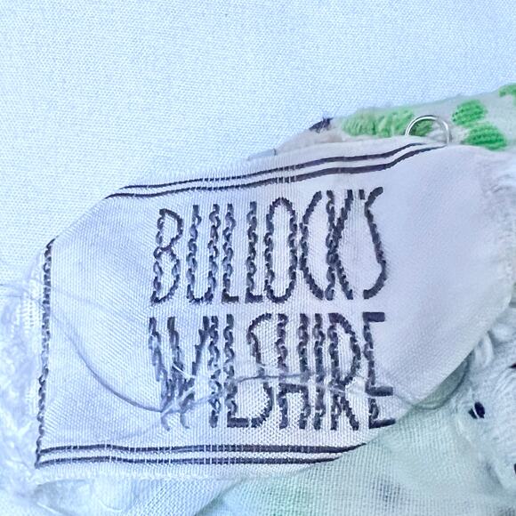 Vintage 60s Bullocks Wilshire Dress Size 00 Blue Green Floral Polka Dot Abstract - Picture 7 of 12